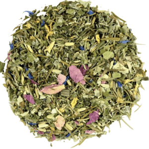 Kruidenmix met kleurrijke bloemblaadjes uit de alpen